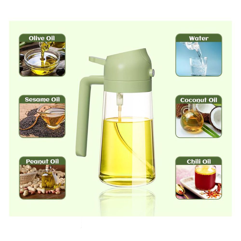Dispensador Y Pulverizador De Aceite 2 En 1 Verde 470 Ml image number 3.0
