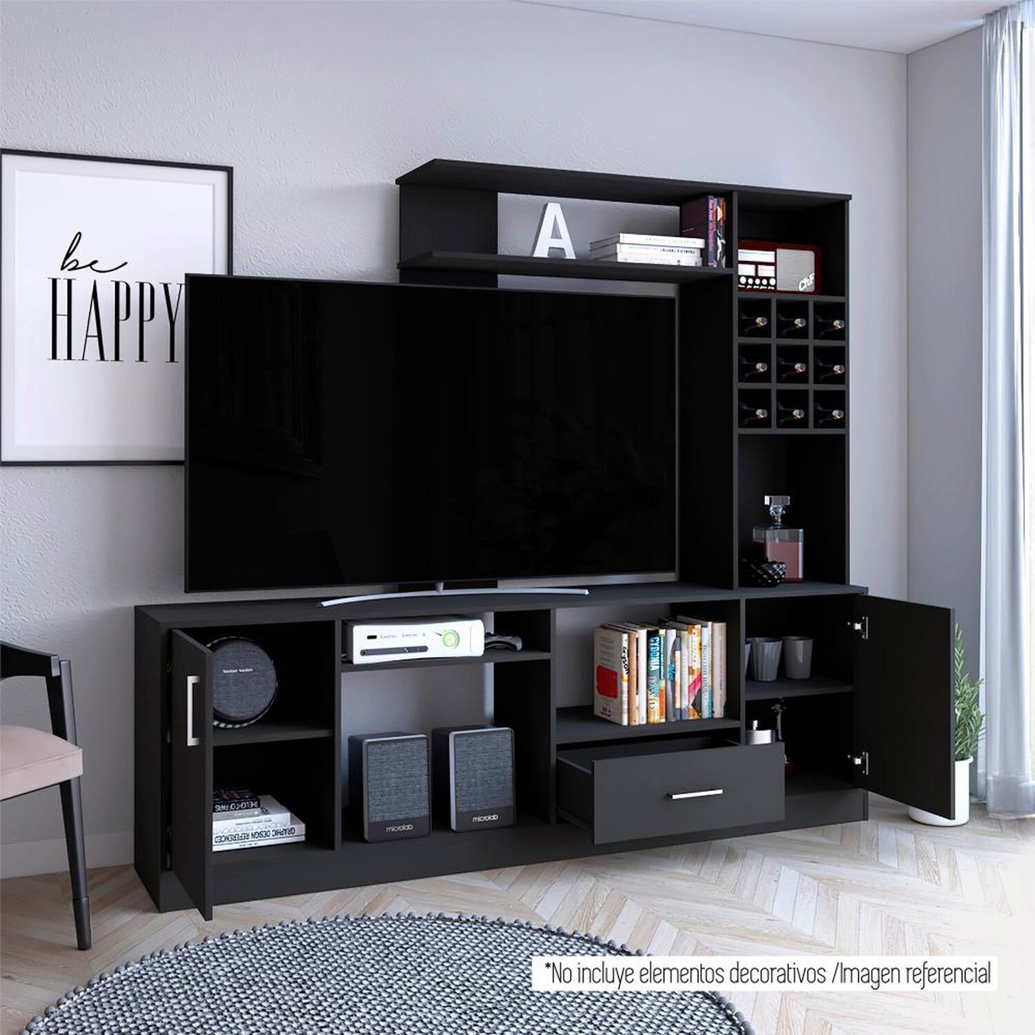 Estante Tv 60" Con Bar Kava Beijing - Rovere Tuhome image number 5.0