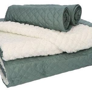 Quilt Andes Sherpa Liso Verde 2 Plazas