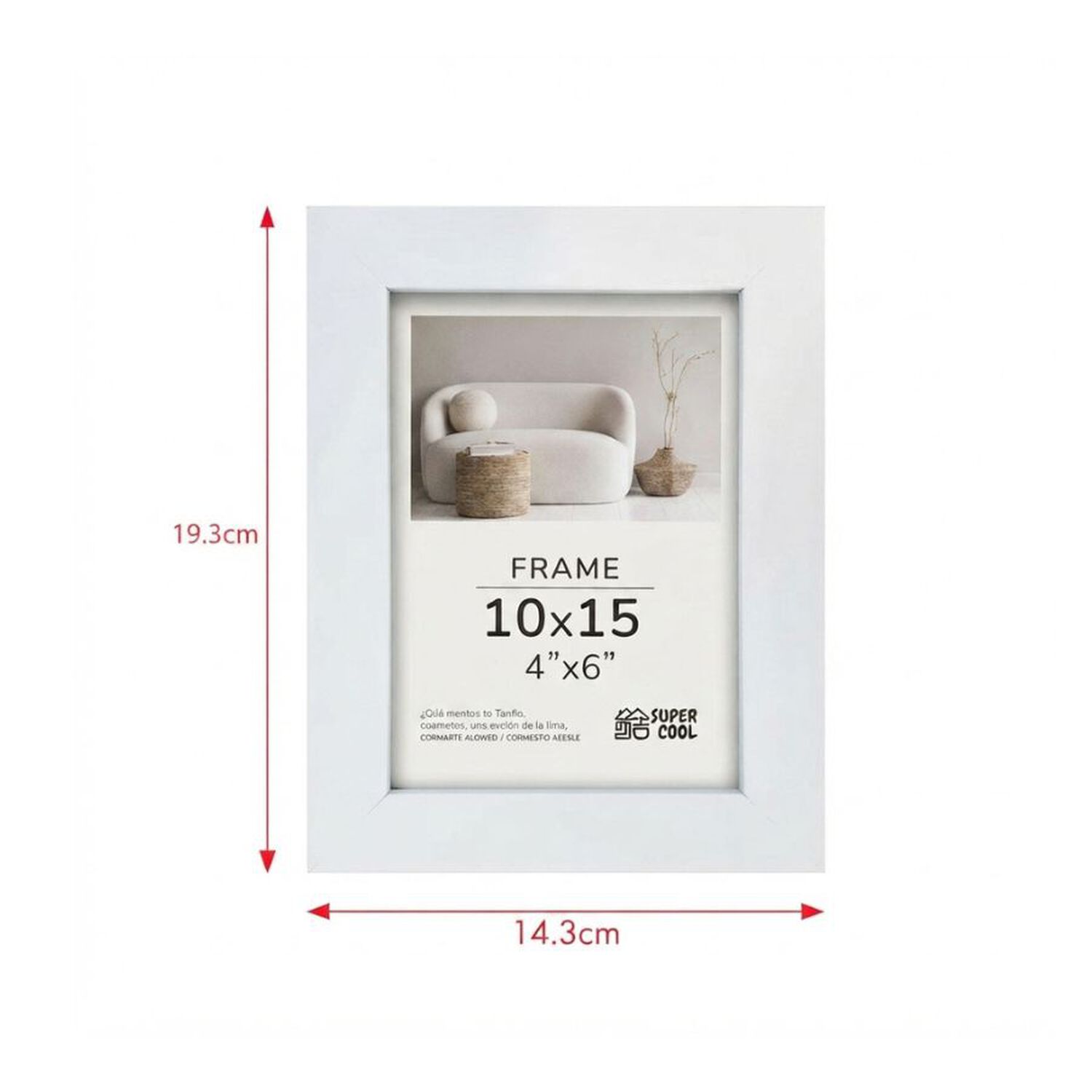 Pack 2 Marco Para Fotos Blanco 10x15 Cm Con Soporte De Mesa image number 3.0
