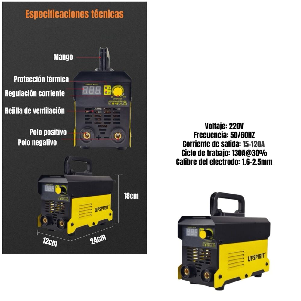 Soldadora Inverter 120a 220v Con Accesorios H01 image number 7.0
