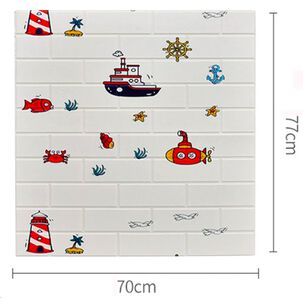 Pack 10 Lamina Papel Mural Autoadhesivo 3d Ladrillo Botes