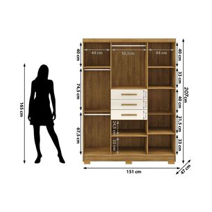 Cl&oacute;set Vekka Home Taurus / 6 Puertas / 3 Cajones
