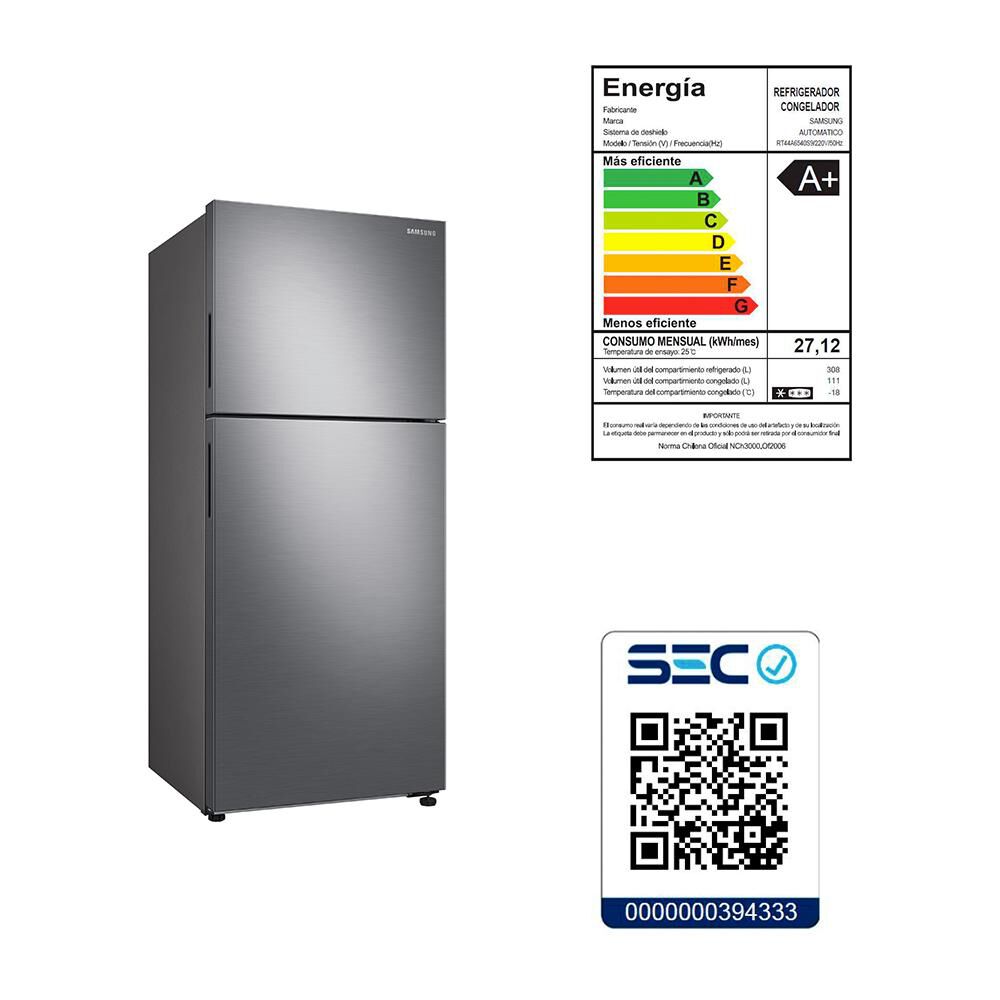 Refrigerador Top Freezer Samsung RT44A6540S9/ZS / No Frost / 419 Litros / A+ image number 10.0