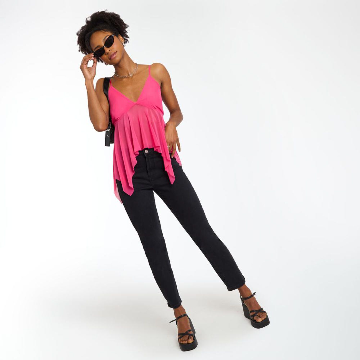 Blusa Pavilo Asimetrico Sin Mangas Cuello V Mujer Rolly Go image number 1.0