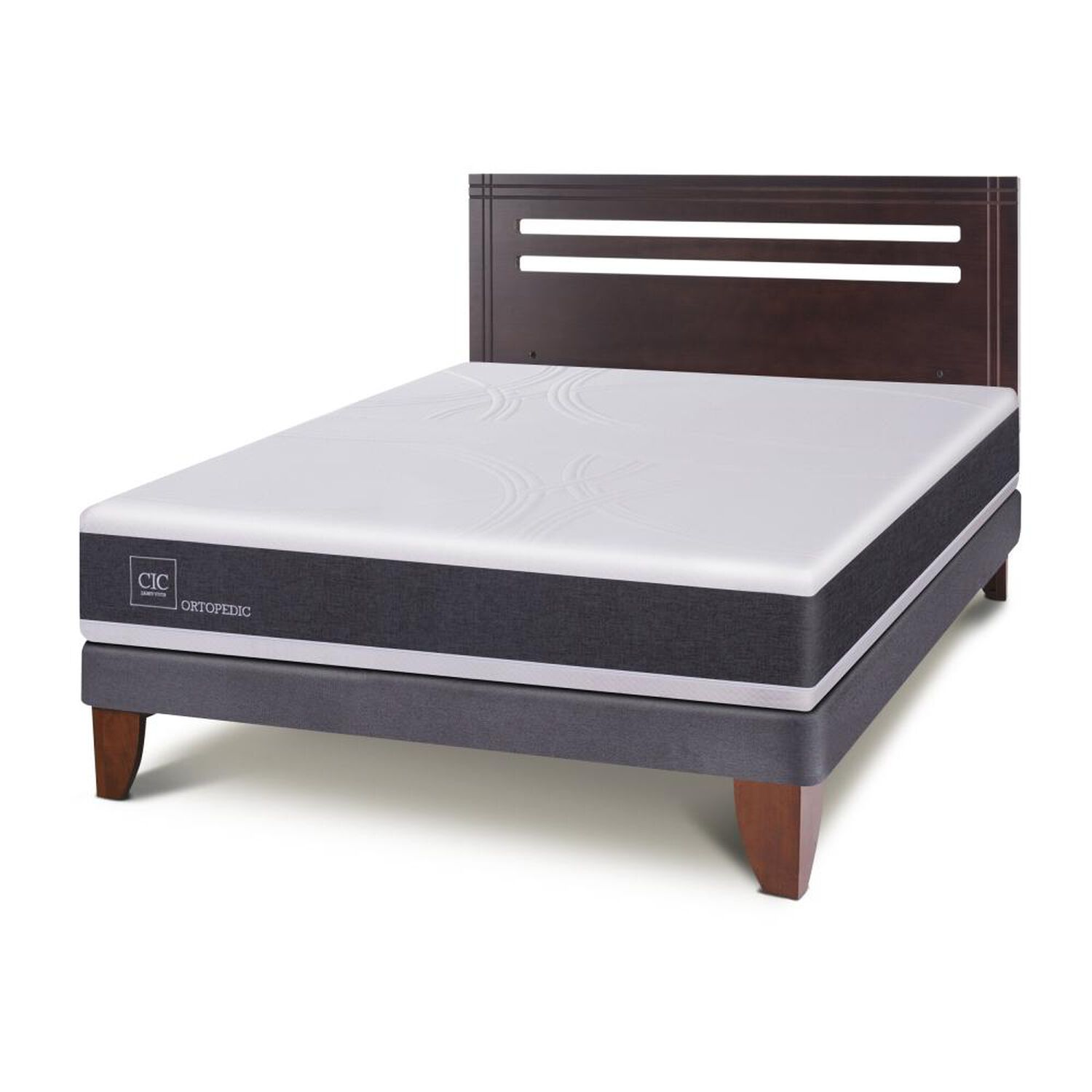 Cama Europea Cic New Ortopedic / 2 Plazas / Base Normal + Respaldo image number 1.0