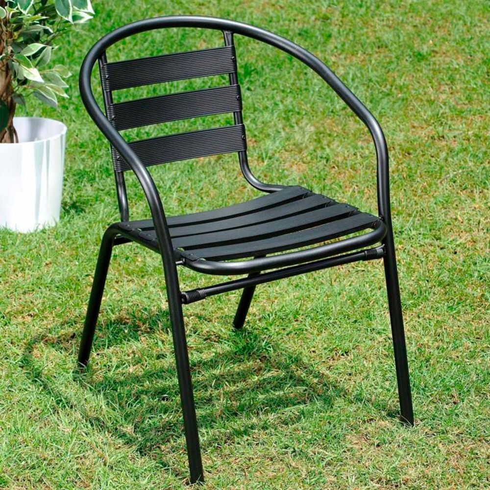 Pack 4 Sillas Terraza Acero 73x52x53cm Negro image number 5.0