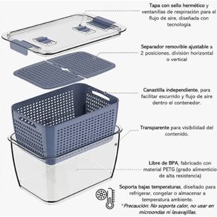 Organizador Refrigerador Cocina Set De 3 Contenedores Tapa