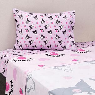 Juego De S&aacute;banas Kuromi Frutillas / 1.5 Plazas