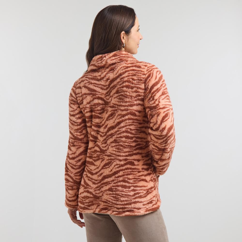Polerón Print Polar Fleece Regular Cuello Alto Mujer Geeps image number 3.0