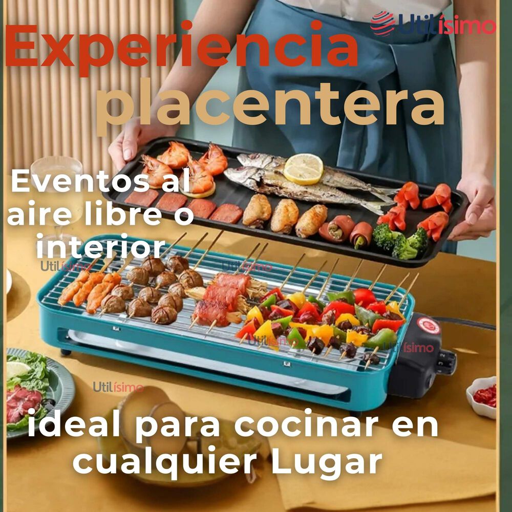 Asador Parrillera Eléctrico Doble Nivel 1500w Churrasquera Portátil image number 8.0