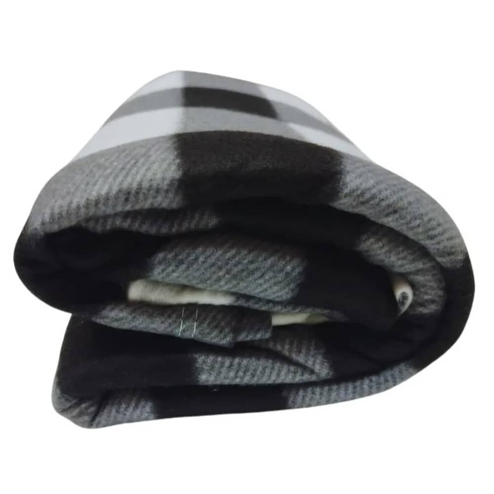 Frazada De Polar 2plazas 200x230cm Manta Estampada. Blanco Y Negro image number 2.0