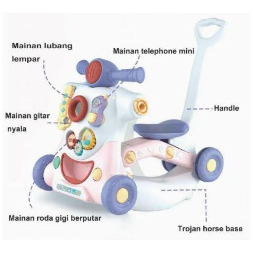 Andador Multifuncional 6 En 1 Juguete Musical Educativo Infantil Rosa image number 2.0