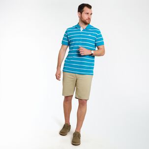 Polera Líneas Manga Corta Cuello Piqué Hombre Peroe