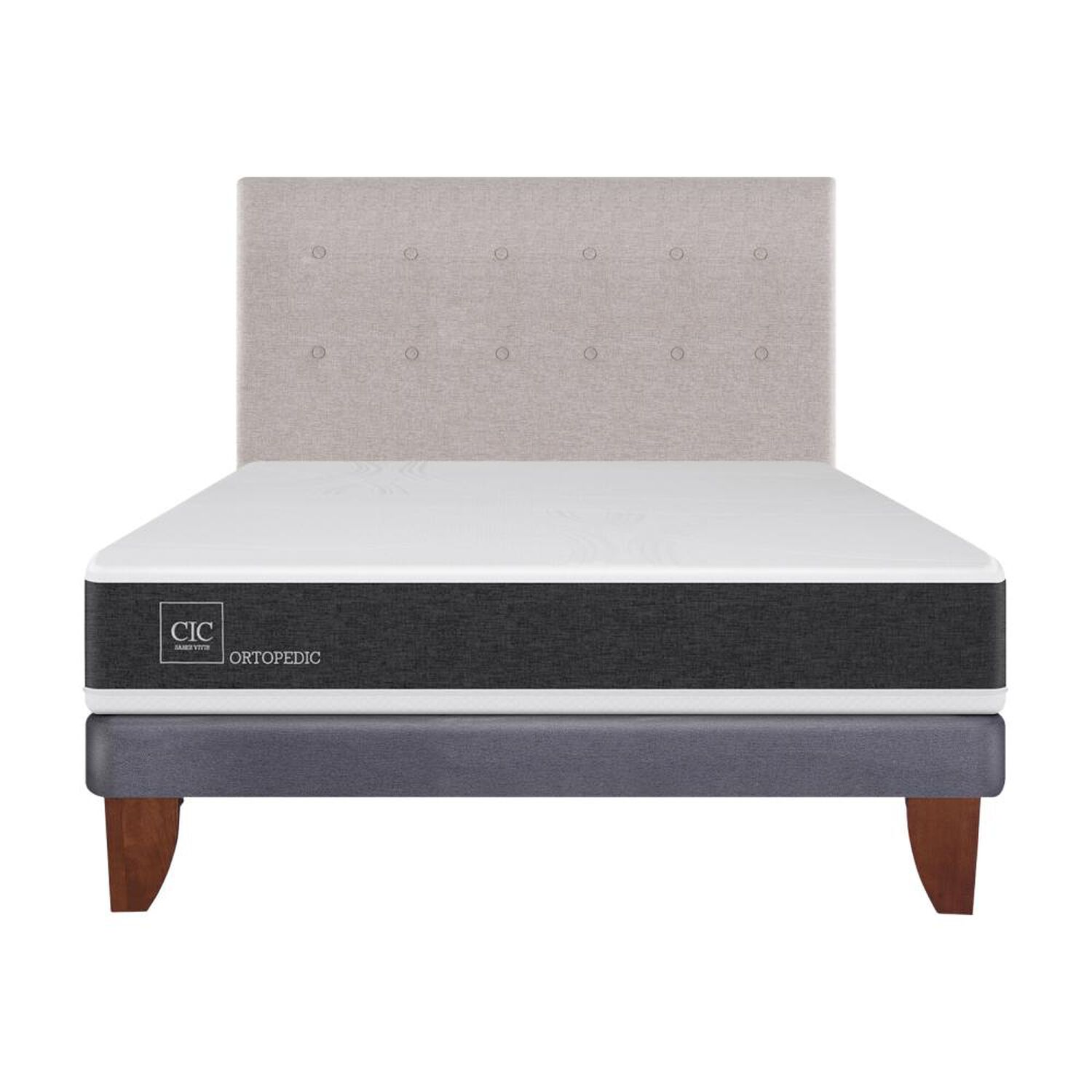 Cama Europea Cic Ortopedic / 2 Plazas / Base Normal + Respaldo image number 0.0
