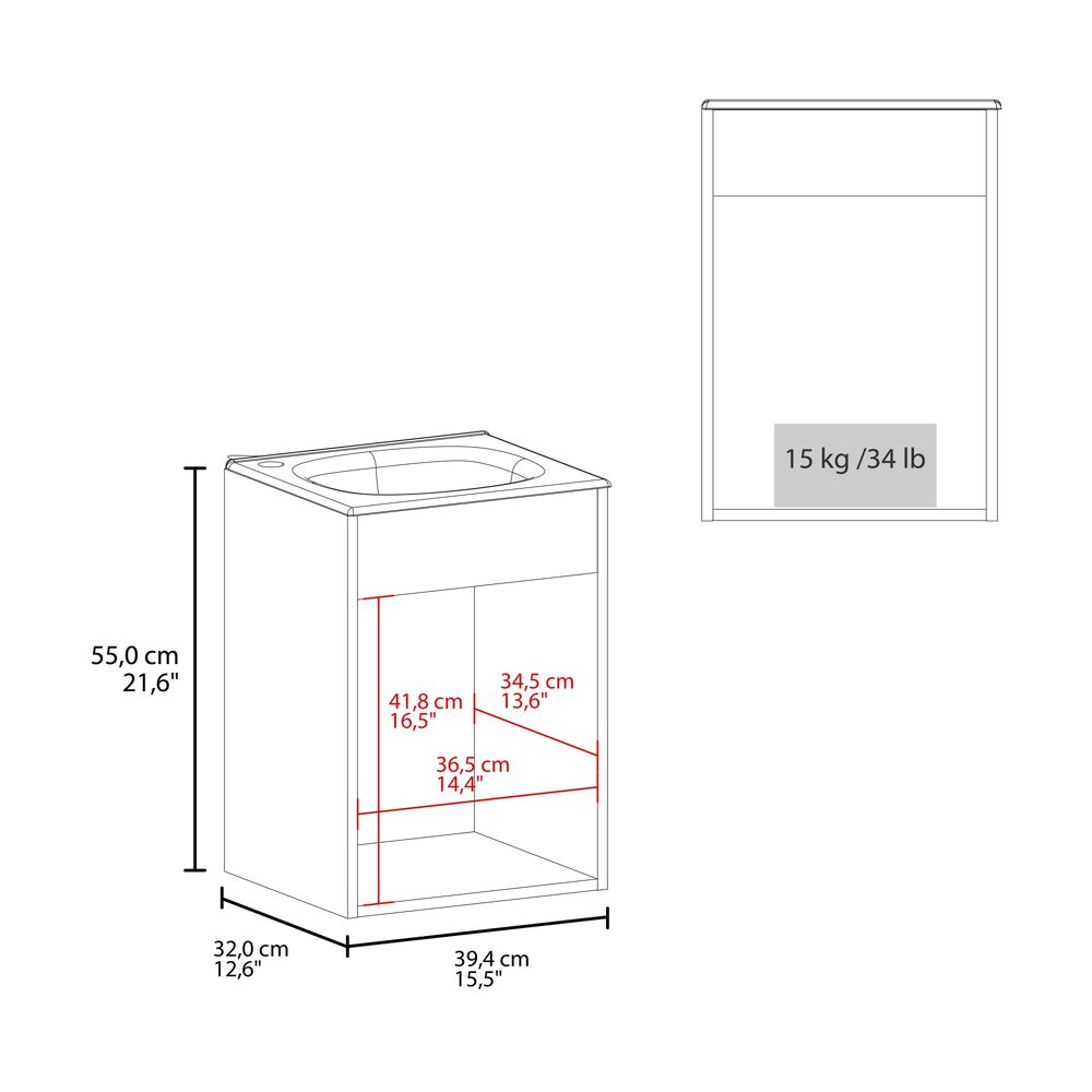 Vanitorio Flotante 55x39.4x32 Cm 1 Puerta image number 6.0