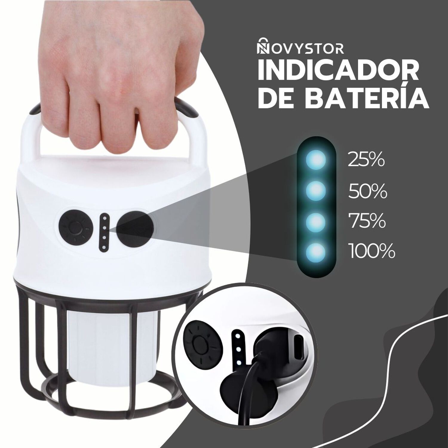L&aacute;mpara Camping Dual Led Recargable Con Power Bank image number 7.0
