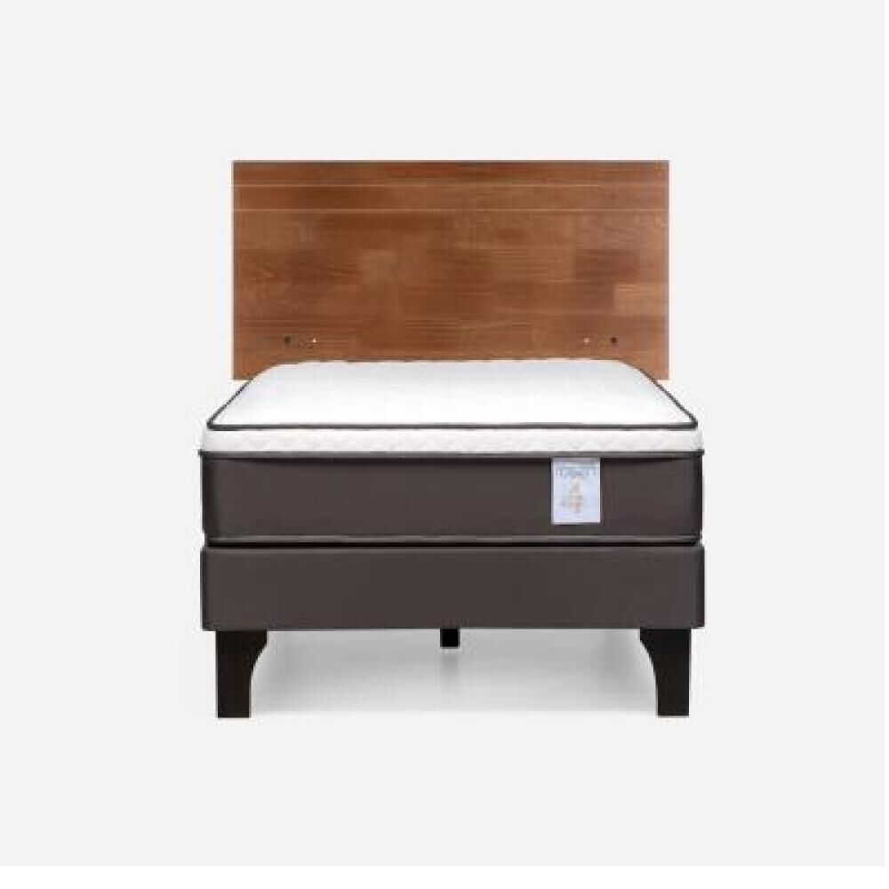 Cama Europea Rosen New Style 4 Plus / 1.5 Plazas / Base Normal + Respaldo Tabor Caramelo image number 7.0