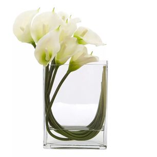 Florero New Quadro De 19cm Vidrio Transparente Decoracion