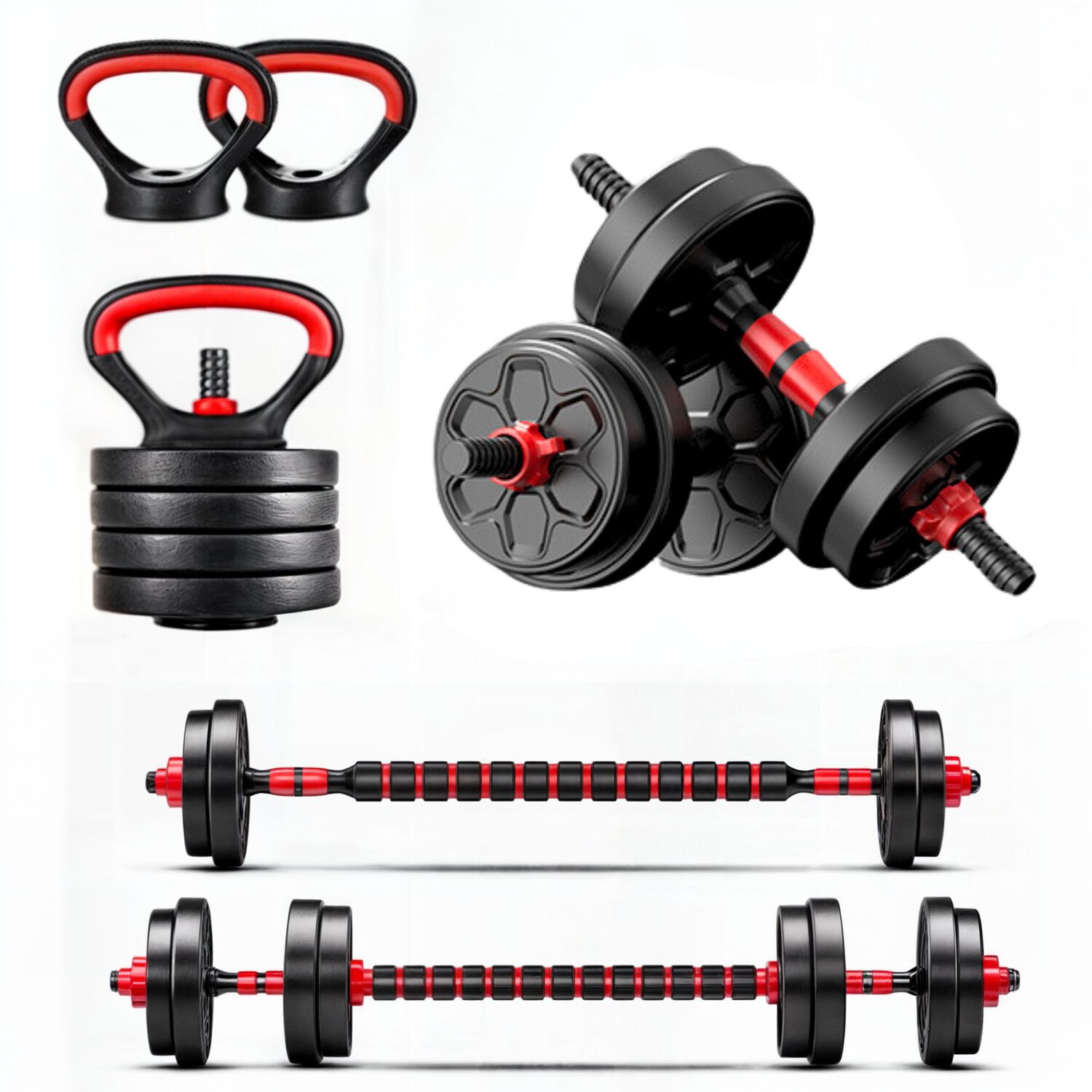 Set Mancuernas Convertible A Barra Ajustables 10 Kg image number 0.0