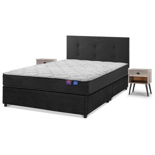 Cama Americana Flex Therapedic Plus / 2 Plazas / Base Dividida + Set De Maderas