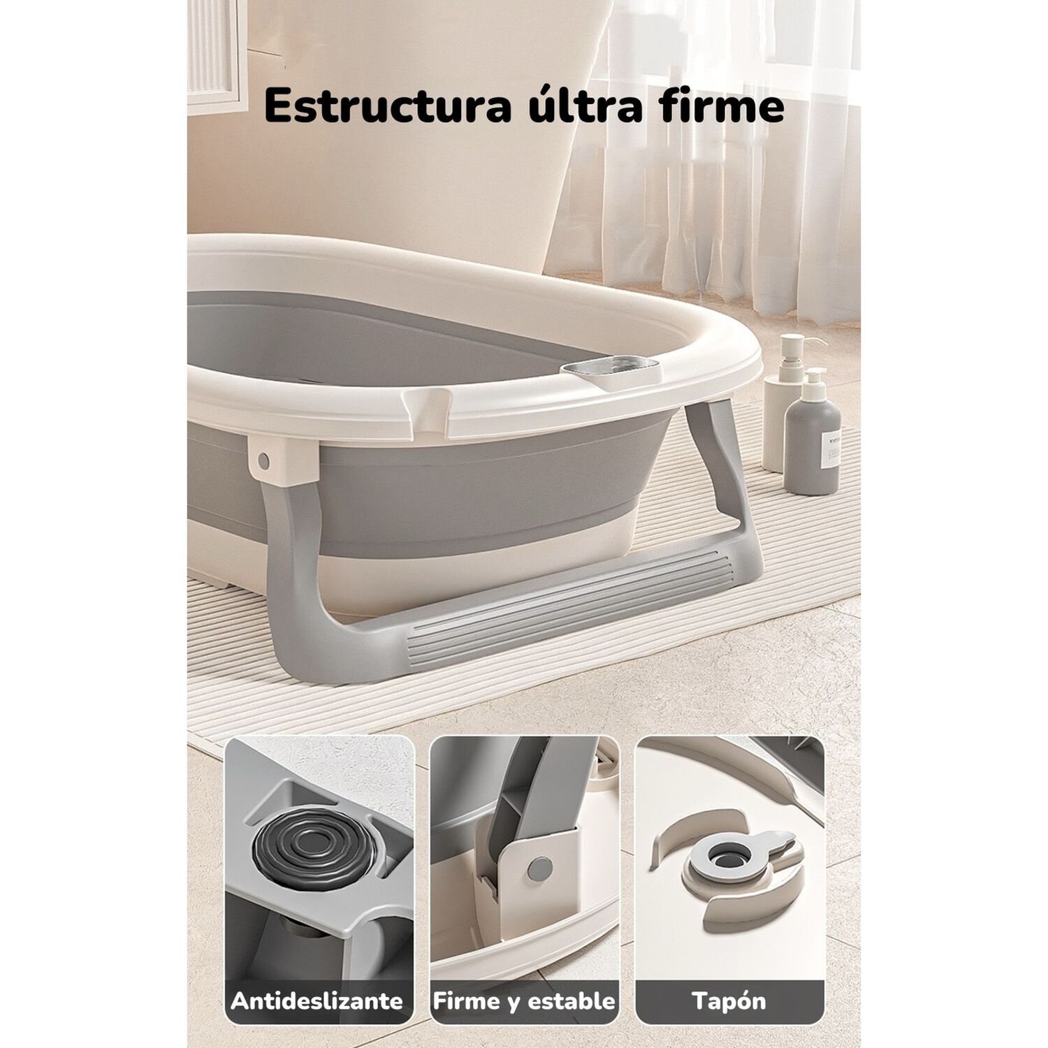 Ba&ntilde;era Con Respaldo De Ducha Comfort Caf&eacute; Lubabycas image number 6.0