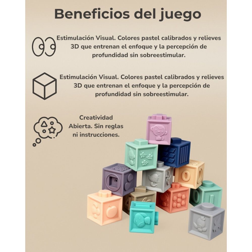 Bloques De Dentici&oacute;n Apilables Montessori De Goma image number 4.0