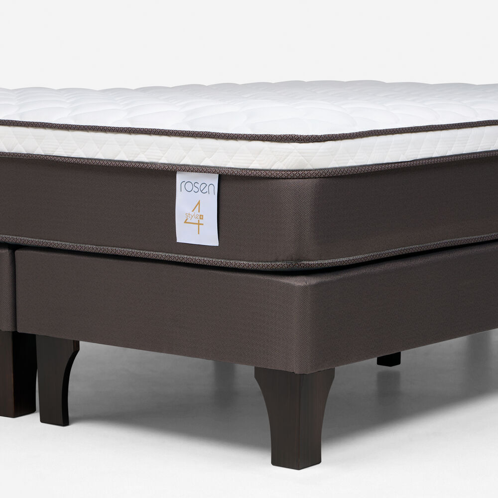 Cama Europea Rosen New Style 4 Plus / 2 Plazas / Base Dividida + Set De Maderas Dakar image number 3.0