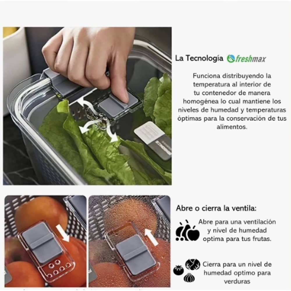 Organizador Refrigerador Cocina Set De 3 Contenedores Tapa image number 3.0