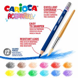 L&aacute;pices Acuarelables Carioca 12 Colores Caja Met&aacute;lica - Ps