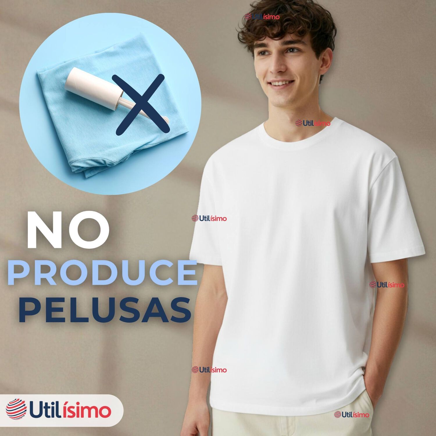 Polera Camiseta 150g Manga Corta 100% Algod&oacute;n Textura Suave Blanco Hombre image number 9.0