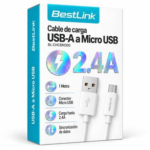 Cable De Datos Usb A Micro Usb 2.4a Carga R&aacute;pida 1mt