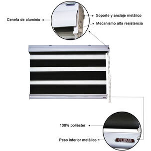 Clems Dúo Cortina Roller 120x240 Color Negro