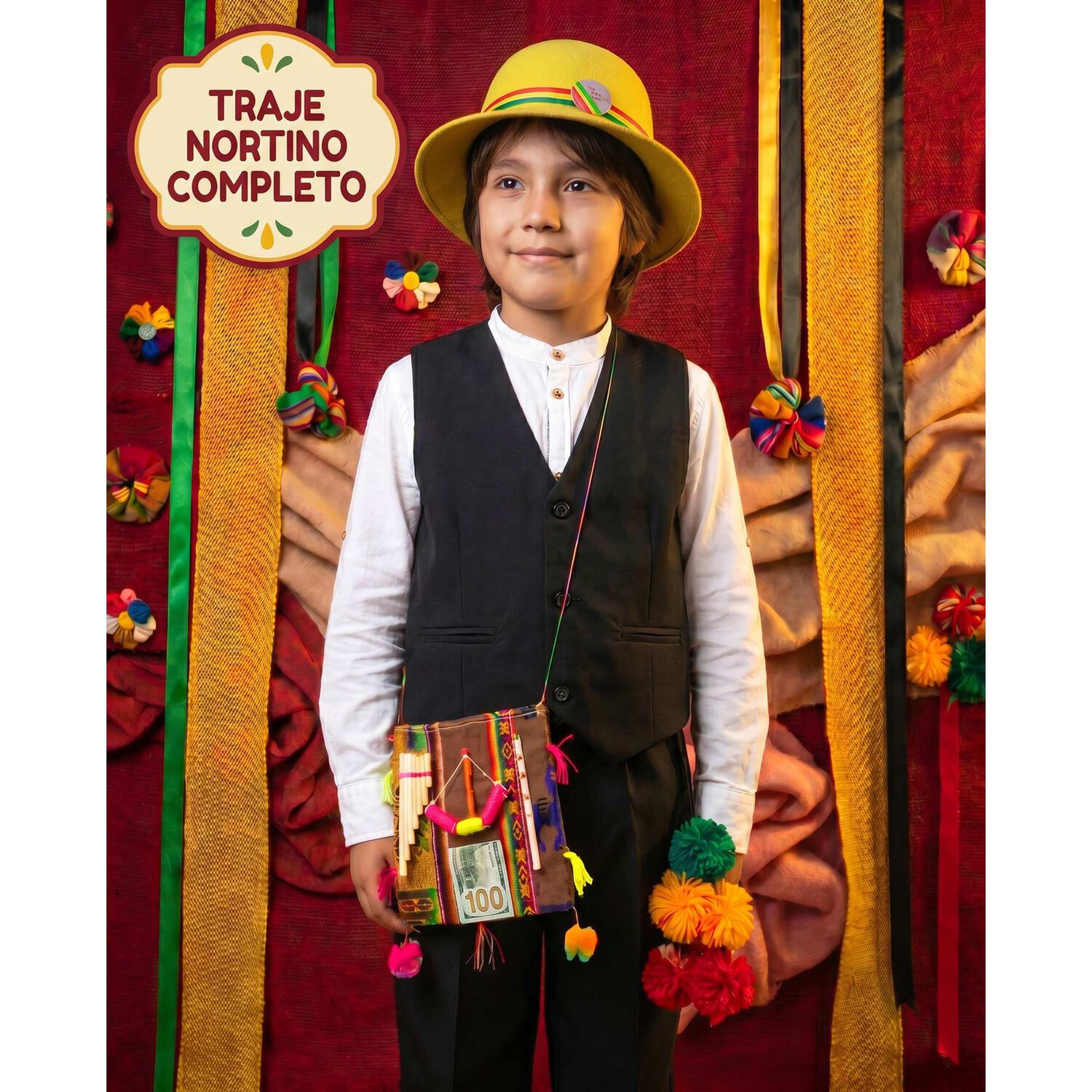 Traje Trote Nortino Completo Falda Y Punta Baile Para Ni&ntilde;a image number 27.0