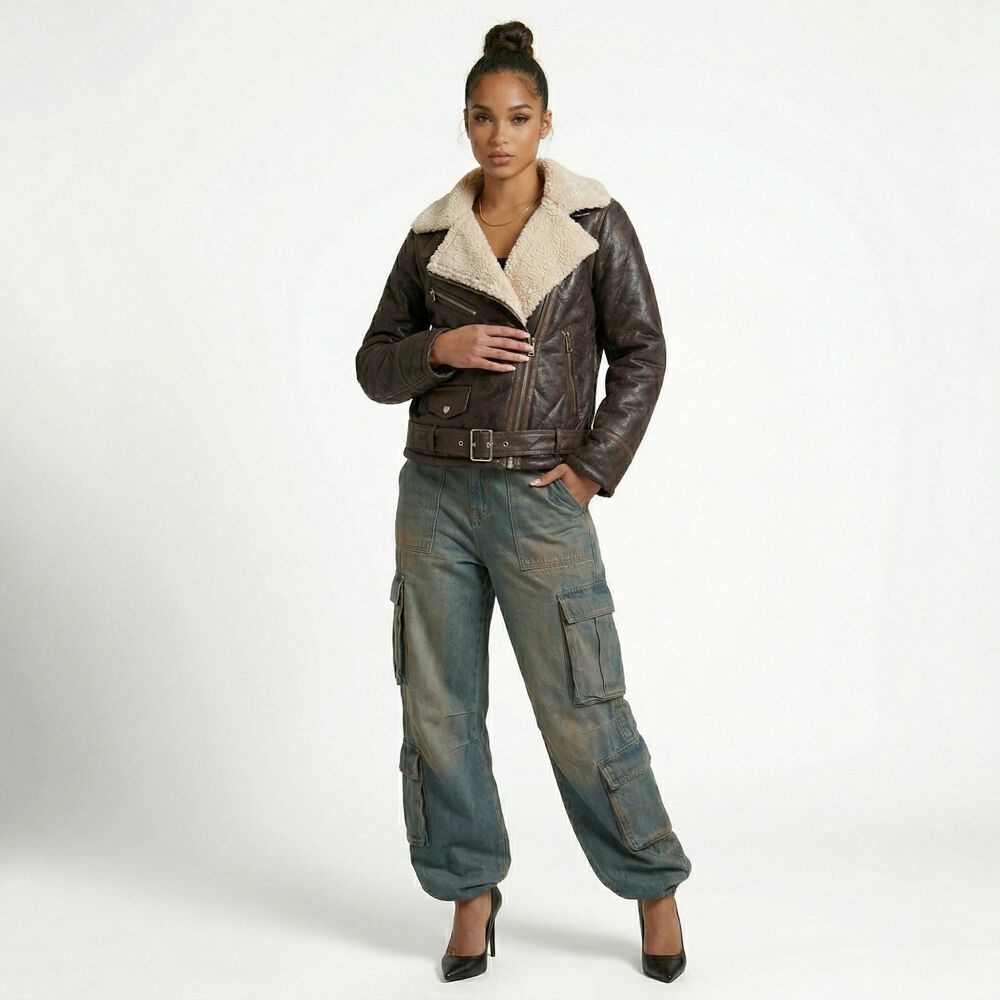Chaqueta Aviadora Ecocuero Soft Forro Mujer Regina image number 2.0