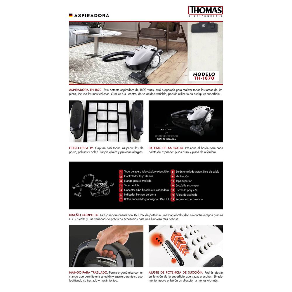 Aspiradora Thomas TH-1870 image number 8.0