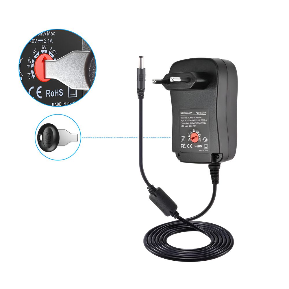 Transformador 15v Regulables 3a / 45w + 8 Plug Universales image number 3.0