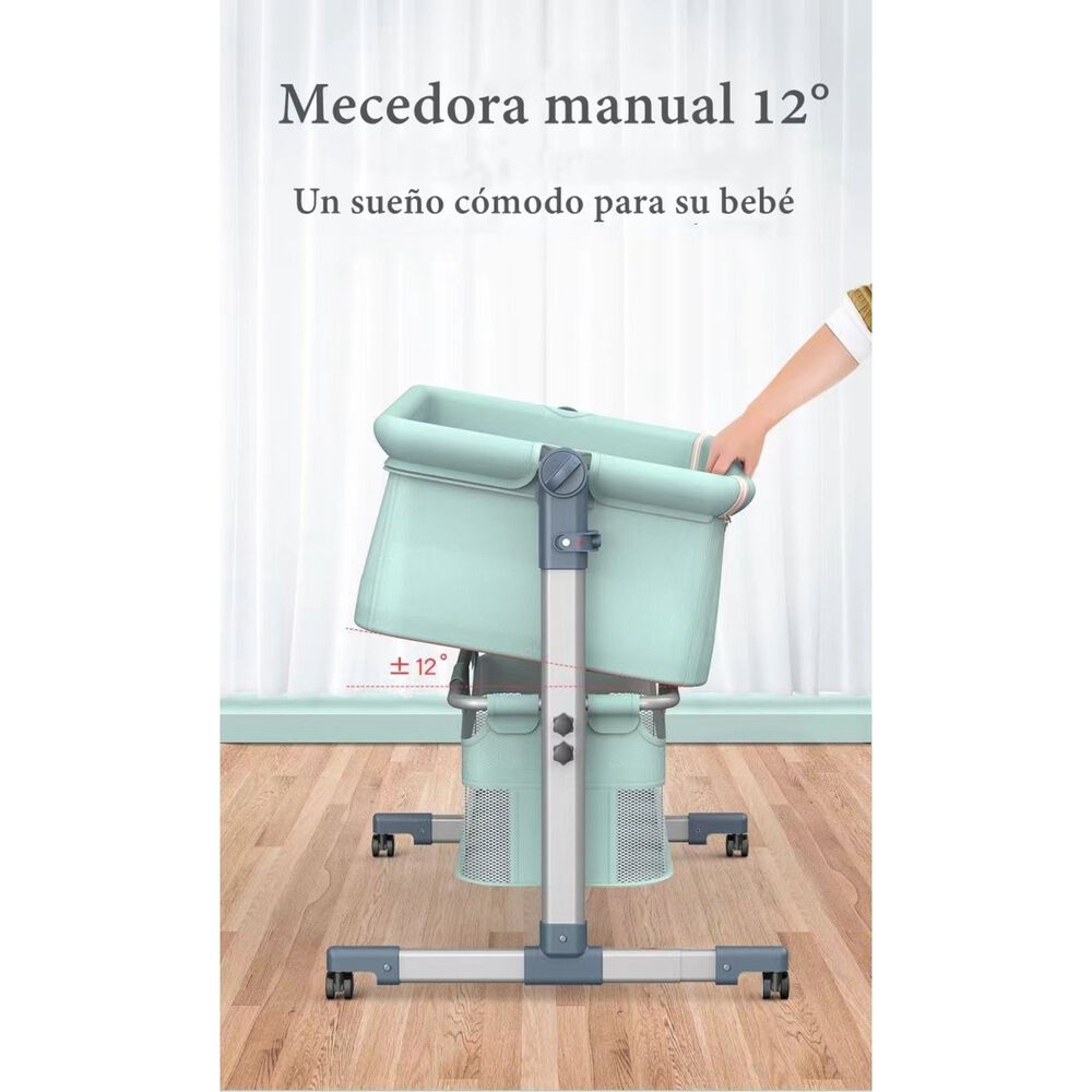 Cuna Colecho Beb&eacute; Con Mosquitero Verde Lubabycas image number 0.0