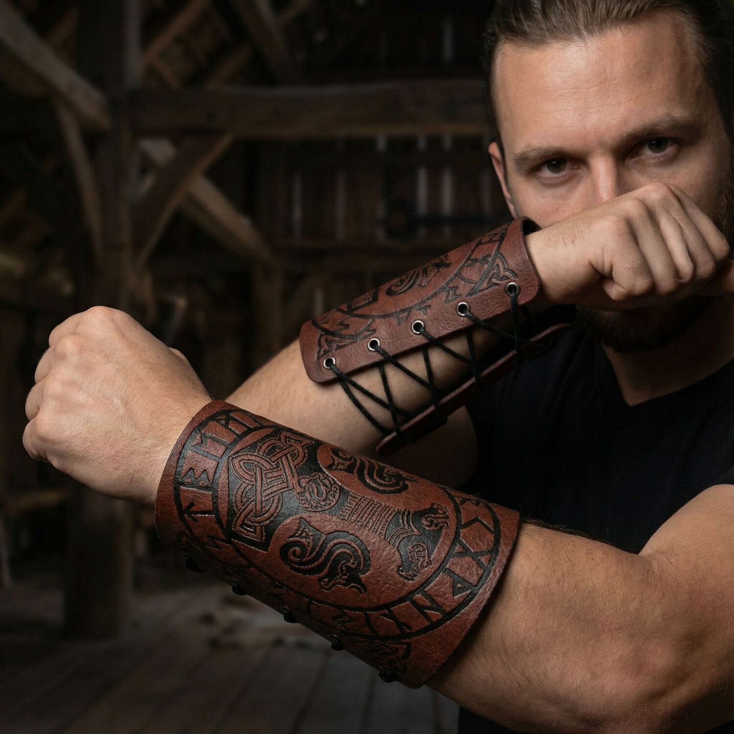 Disfraz Brazalete Armadura Lobo Vikingo image number 6.0