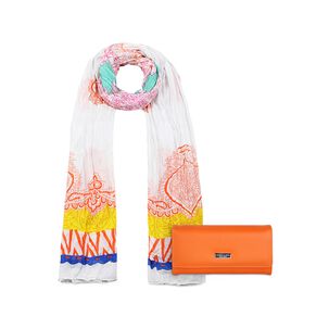 Pack Billetera Flap-bessie Orange + Pa&ntilde;uelo Alcala Kenneth Cole