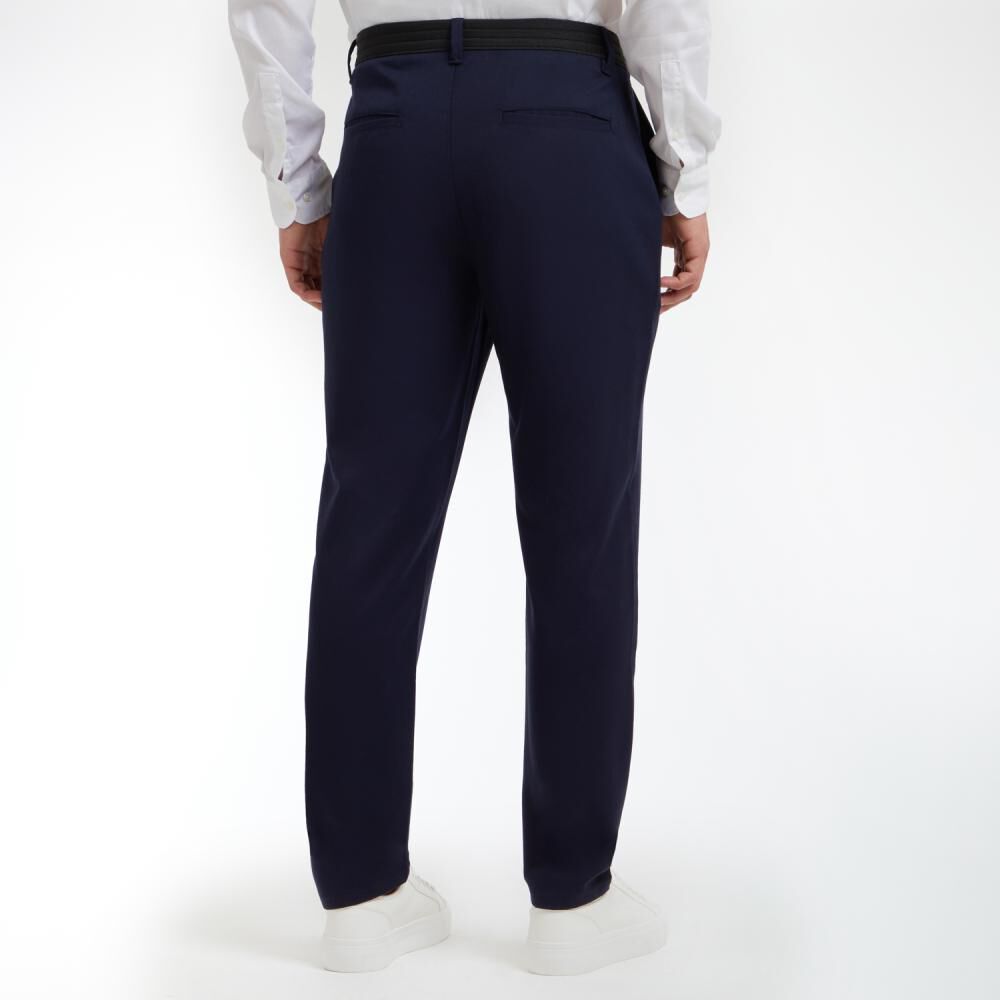 Pantalón De Vestir Tiro Medio Slim Fit Hombre Az Black image number 3.0