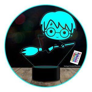 Lámpara Ilusión 3d Hp Kawaii Escoba Harry
