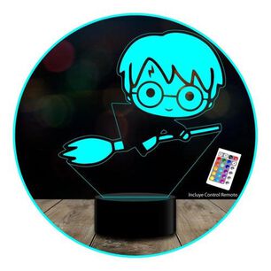 L&aacute;mpara Ilusi&oacute;n 3d Hp Kawaii Escoba Harry