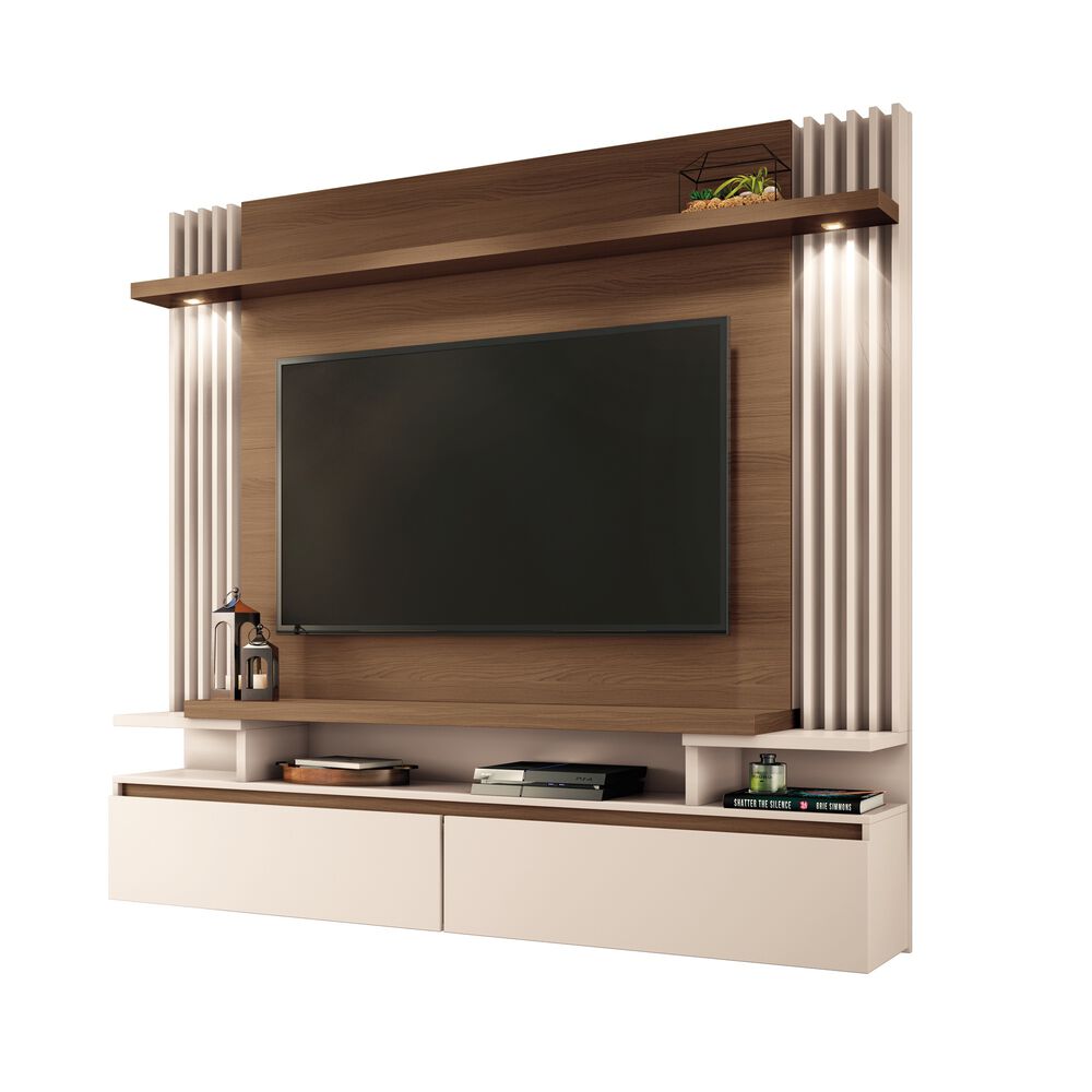 Home Tv Panel Tur&iacute;n 55" 181x169x33 Cm Casta&ntilde;o Off White image number 5.0