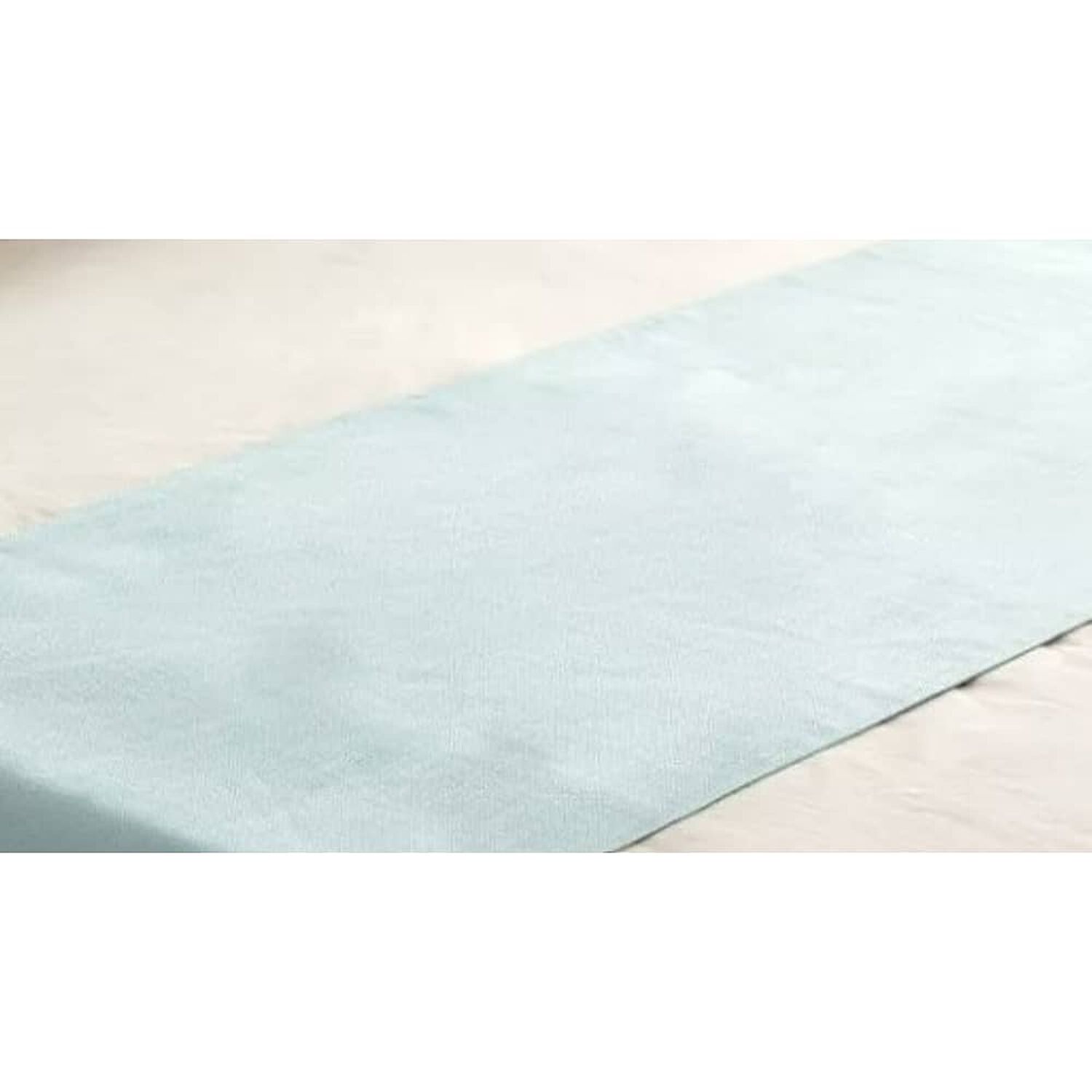 Piecera De Lino Con Pompones Medida 70x210cm King -2 Plazas. Color Aqua image number 2.0