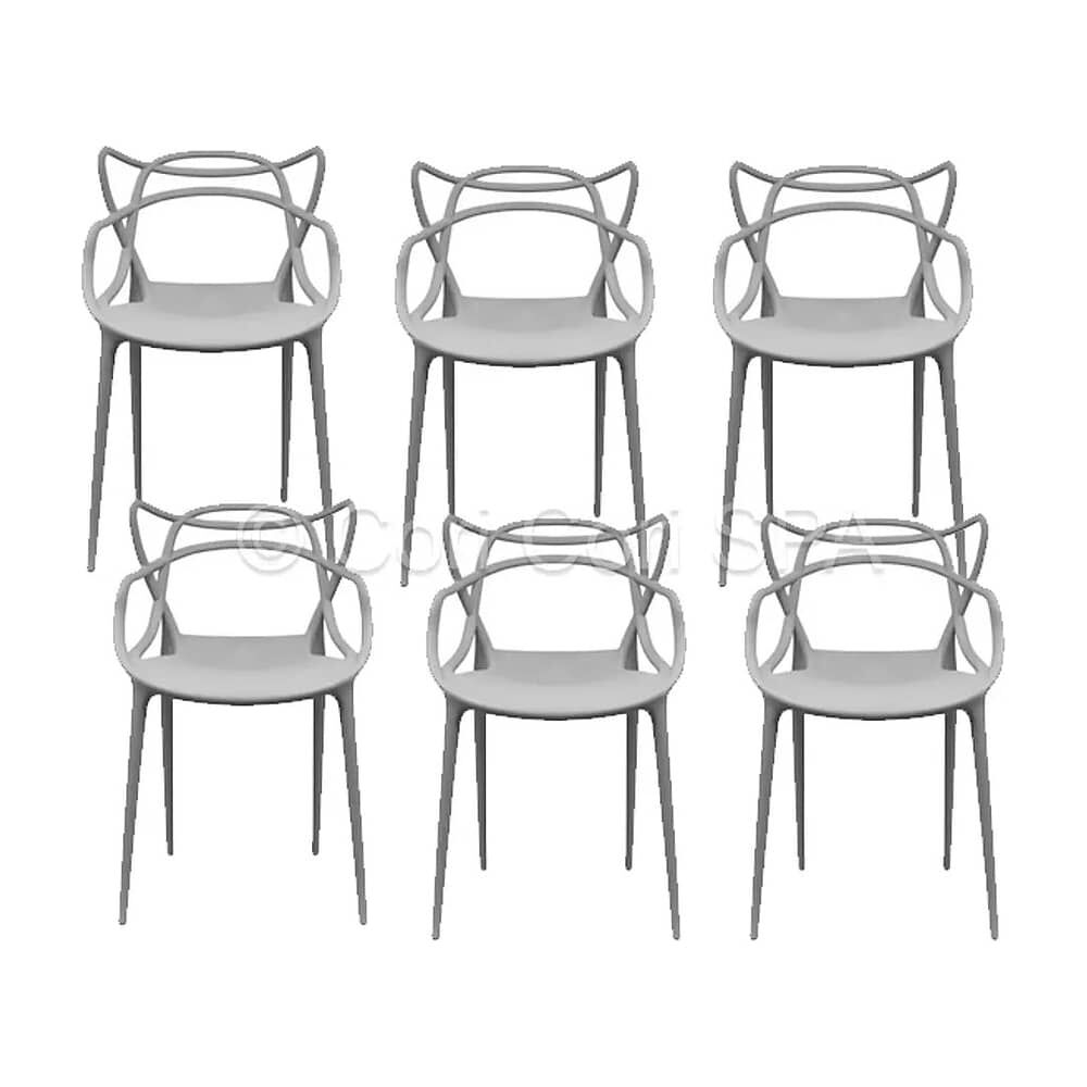 Pack 6 Sillas Master Gris image number 0.0