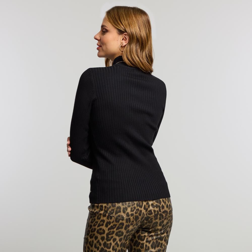 Sweater Básico Acanalado Cuello Alto Mujer Kimera image number 3.0