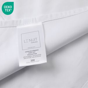 S&aacute;banas 2 Plazas Polycotton 200 Hilos Essentials Liso Blanco
