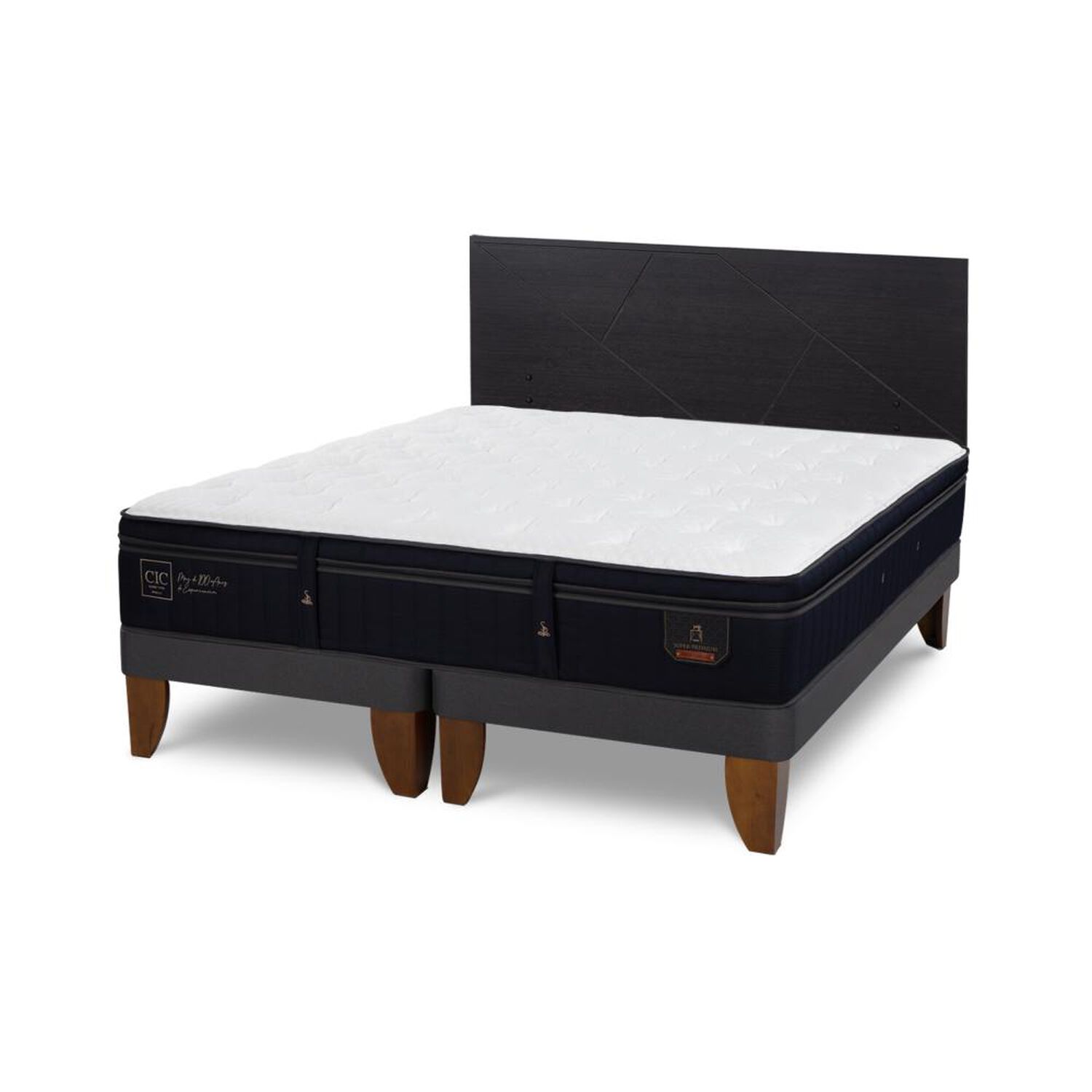 Cama Europea Cic Linea Premium / 2 Plazas / Base Dividida + Respaldo image number 4.0