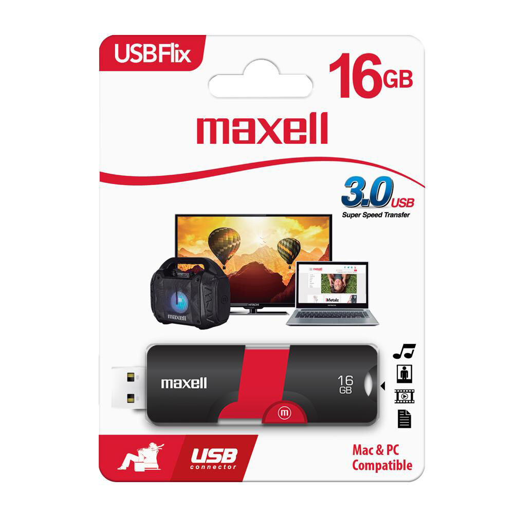 Pendrive Usb 3.0 16gb Maxell Flix Compatible Mac Y Windows image number 4.0
